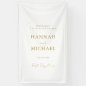 エレガント白ミニマル結婚の 横断幕 (縦)