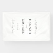 エレガント白ミニマル結婚の 横断幕 (横)