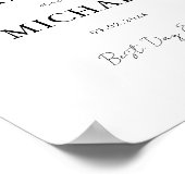 エレガント白ミニマル結婚歓迎 ポスター (角)