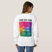 エレガント白モダンテンプレートウォメンカスタムズ スウェットシャツ (裏面フル)