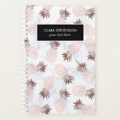 エレガント白モダン大理石バラ金ゴールド プランナー手帳 (正面)