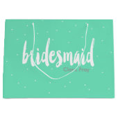 エレガント白モダン造幣局の花嫁 ラージペーパーバッグ (正面)