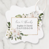 エレガント白ユリ金ゴールド結婚ズ フェイバータグ (裏面)