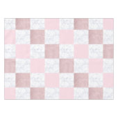 エレガント白大理石&バラ金ゴールド市松模様にグリッター テーブルクロス (正面(横))