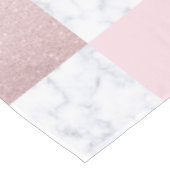 エレガント白大理石&バラ金ゴールド市松模様にグリッター テーブルクロス (アングル)