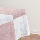 エレガント白大理石&バラ金ゴールド市松模様にグリッター テーブルクロス (インサイチュ)