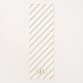 エレガント白点々のあるモダン金ゴールド線モノグラムの ヨガマット (正面)