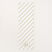 エレガント白点々のあるモダン金ゴールド線モノグラムの ヨガマット (裏面)