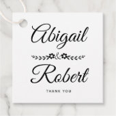 エレガント白紅花結婚花 フェイバータグ (正面)