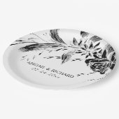 エレガント白紅花結婚花 ペーパープレート (アングル)