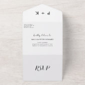 エレガント白結婚の オールインワン招待状 (外側)