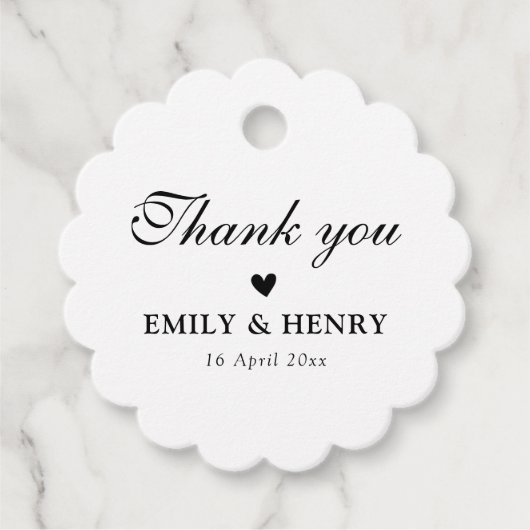 エレガント白結婚の フェイバータグ (正面)