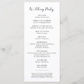 エレガント白結婚の プログラム (裏面)