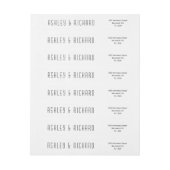 エレガント白結婚の ラップアラウンドラベル (シート)