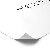 エレガント白結婚のWelcome Sign Name Poster ポスター (角)