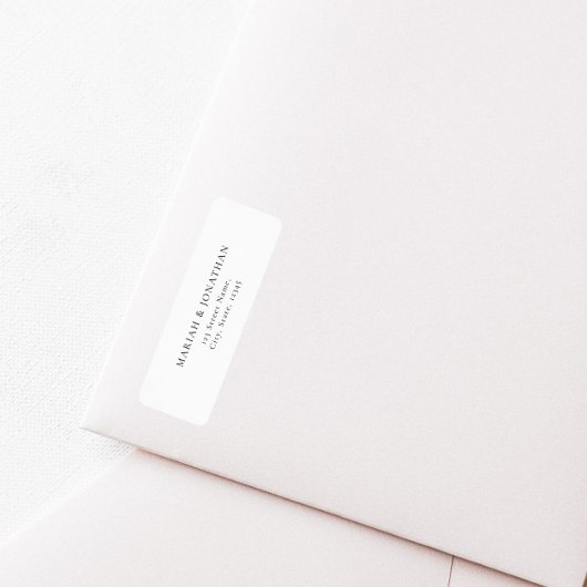 エレガント白結婚差出人住所ラベル ラベル