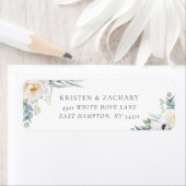 エレガント白結婚差出人住所ラベル ラベル (インサイチュ)