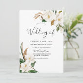エレガント白結婚花 招待状 (スタンド正面)