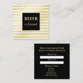 エレガント白絵を描ストライプの枠 紹介カード (正面/裏面)