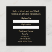 エレガント白絵を描ストライプの枠 紹介カード (裏面)