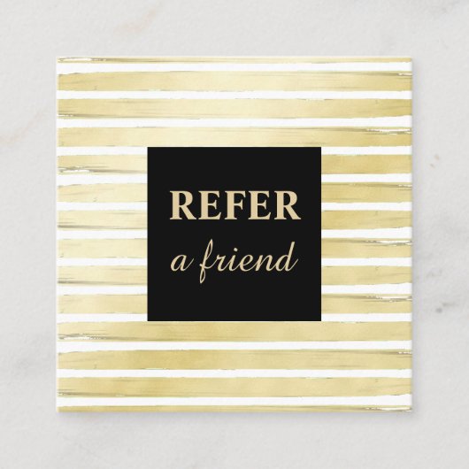 エレガント白絵を描ストライプの枠 紹介カード (正面)