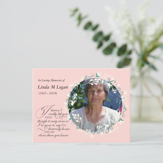 エレガント白絵を描フローラリース ポストカード (スタンド正面)