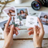 エレガント白縁どモダン写ミニマル者 スクエア名刺