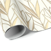 エレガント白葉アールデコスタイル ラッピングペーパー (ロールコーナー)