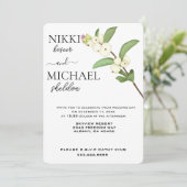 エレガント白蓮の花の芽の結婚スクリプト 招待状 (スタンド正面)