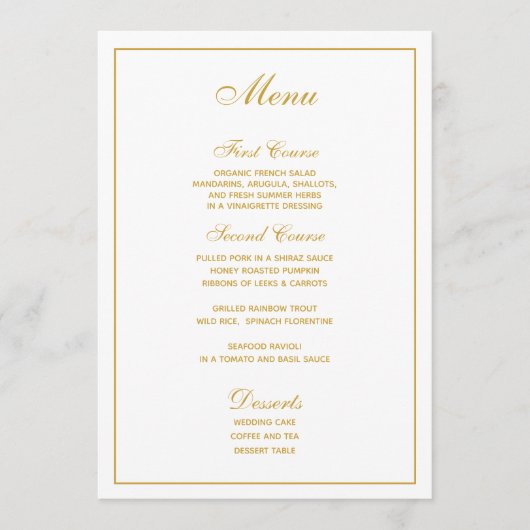 エレガント白金ゴールドス結婚クリプトのメニュー メニュー (正面)