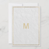 エレガント白金ゴールドフランスのフローラレース婚約 招待状 (裏面)