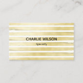 エレガント白金ゴールドホイル絵を描ストライプのプロフェッショナル 名刺 (正面)