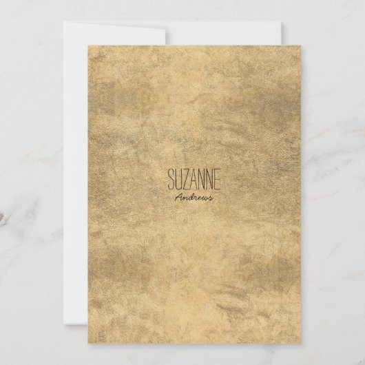 エレガント白金ゴールドワイルドフラワー高級ブライダルシャワー 招待状 (裏面)