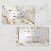 エレガント白金ゴールド大理石名刺 名刺 (正面/裏面)