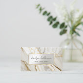 エレガント白金ゴールド大理石名刺 名刺 (スタンド正面)