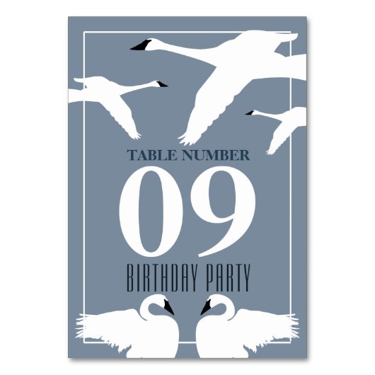 エレガント白鳥の誕生会テーブルNo. テーブルナンバー (正面)