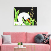 エレガント白鳥 キャンバスプリント (インサイチュ (リビング))