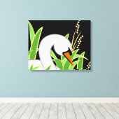 エレガント白鳥 キャンバスプリント (インサイチュ (ウッドフロア))