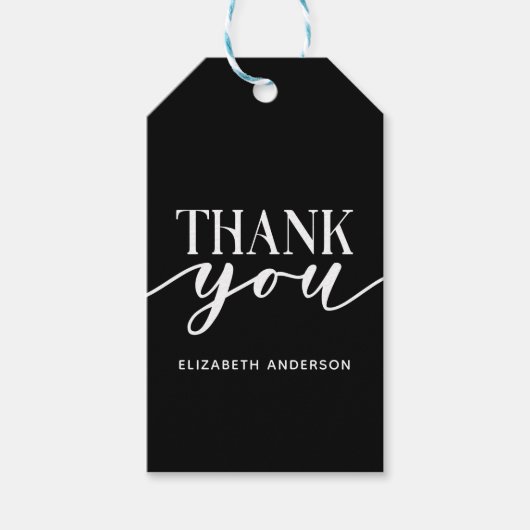 エレガント白黒ありがとう ギフトタグ (正面)