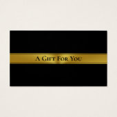 エレガント白黒および金ゴールドギフト証明書 (裏面)