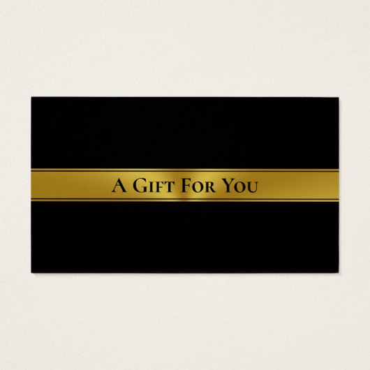 エレガント白黒および金ゴールドギフト証明書 (裏面)