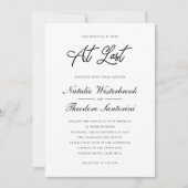 エレガント白黒が遂に我々の結婚 招待状 (正面)