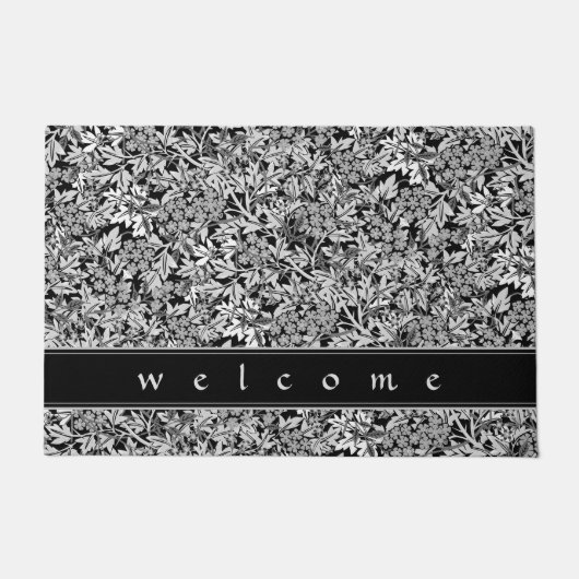 エレガント白黒とグレーフローラ |ようこそ ドアマット