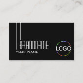 エレガント白黒とロゴおよびフォトプロフェッショナル 名刺 (正面)