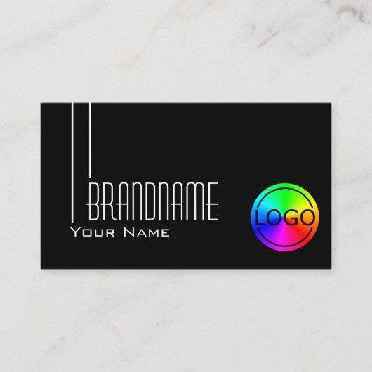 エレガント白黒とロゴプロフェッショナルモダン 名刺 (正面)