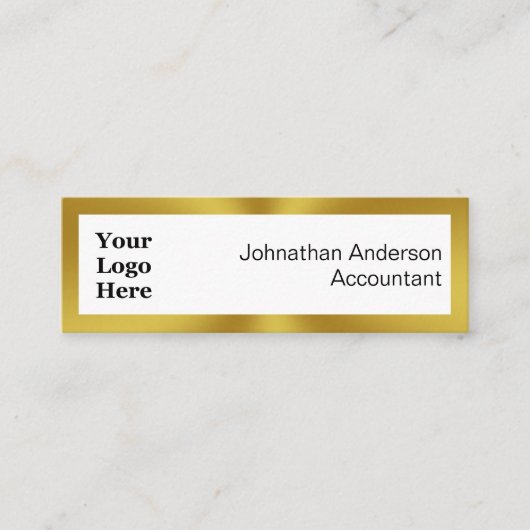 エレガント白黒と金ゴールドあなたのロゴとQRコード コーリングカード (正面)