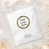 エレガント白黒と金ゴールドここにロゴテンプレート フェイバーバッグ (クリップ留めされた状態)