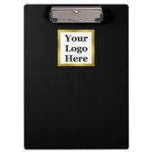 エレガント白黒と金ゴールドここにロゴ クリップボード (正面)