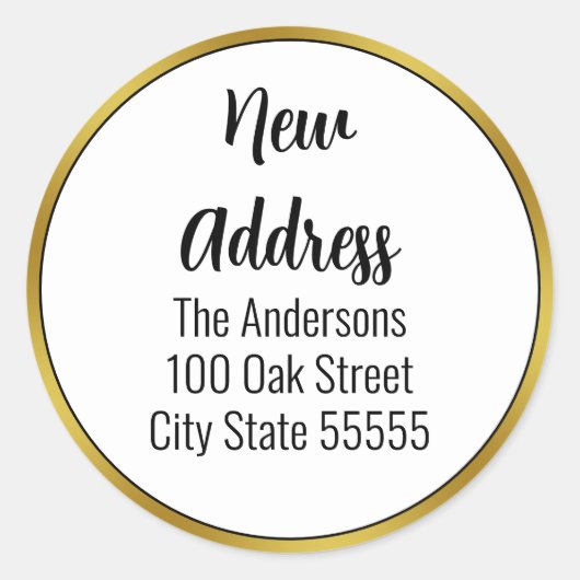 エレガント白黒と金ゴールドの移行発表 ラウンドシール (正面)