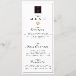 エレガント白黒と金ゴールドストライプのメ結婚ニュー メニュー